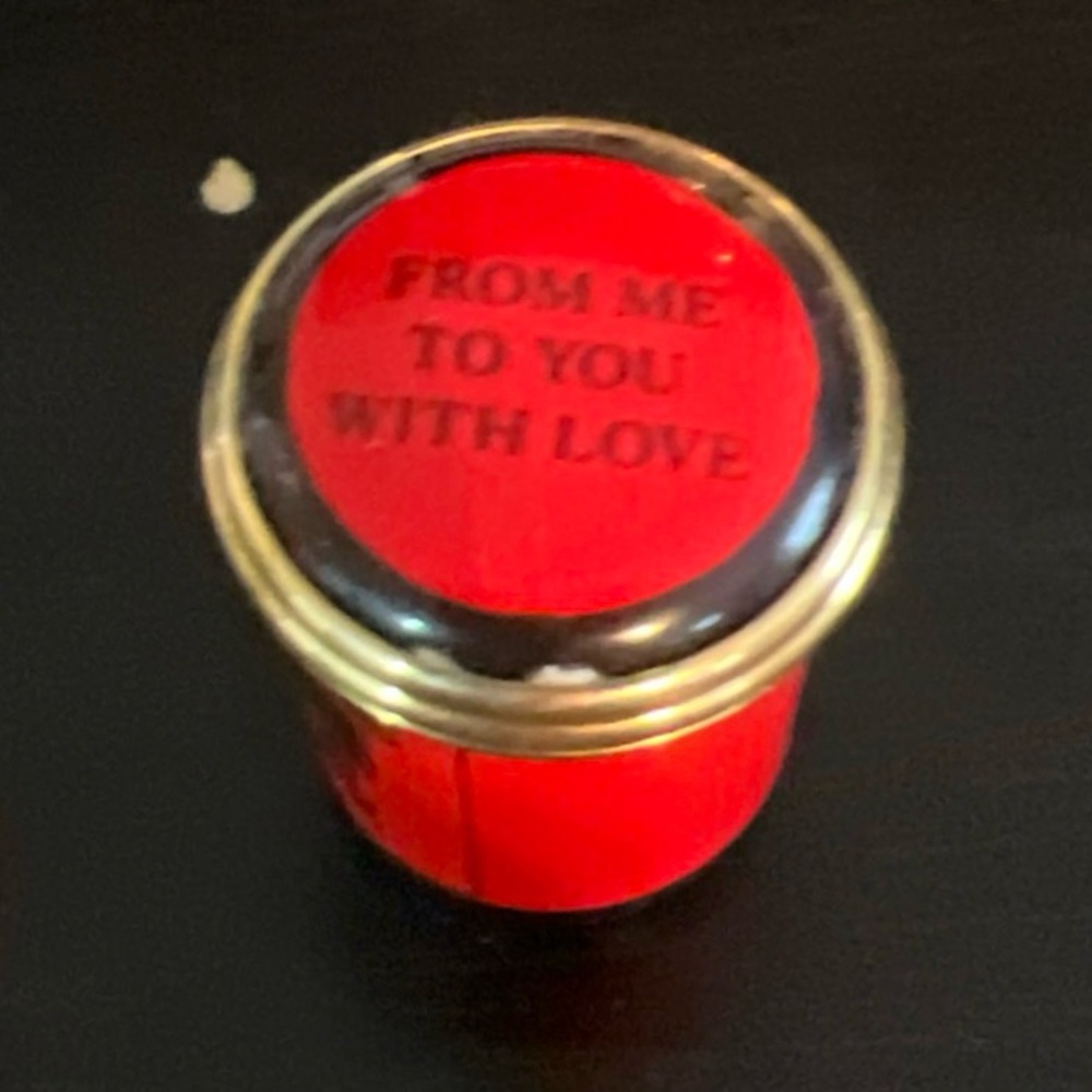 Red Holiday Candle with Gold Accents
